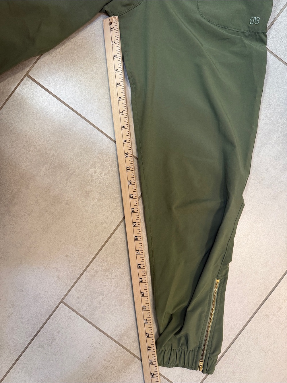 Albion Jetsetter Casual Drawstring Crop Jogger Pants - green/olive Sz XS - Picture 4 of 6